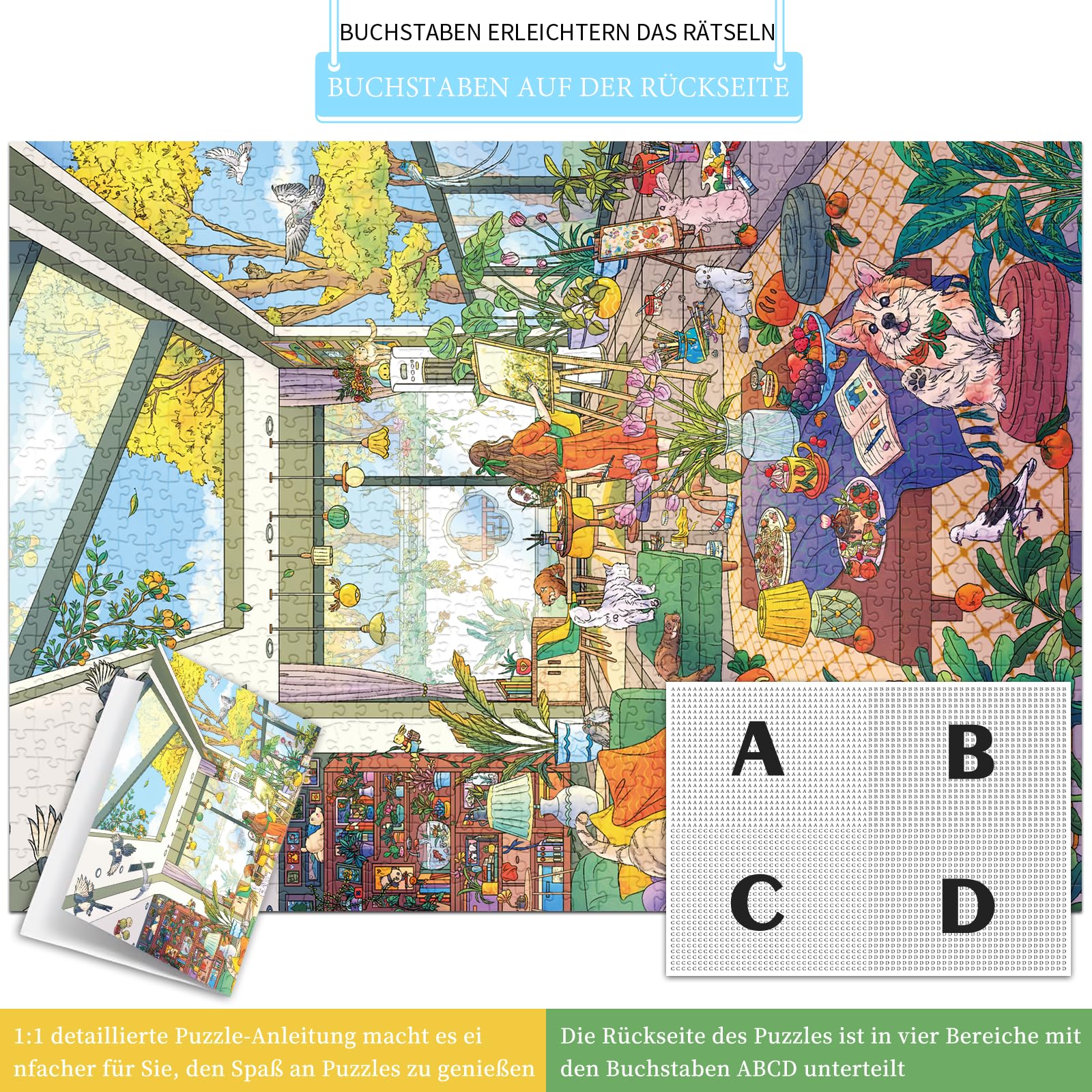 huadada-sonniges-k-nstlerzimmer-puzzle-1000-teile image 3