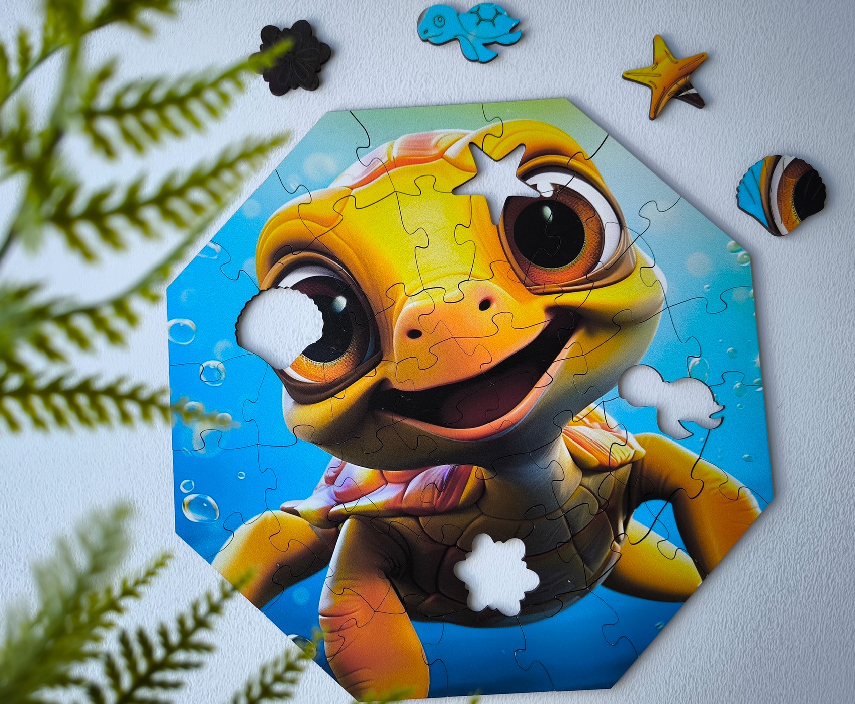 milliwood-hi-i-m-little-theo-turtle-holzpuzzle-46-teile-kinder image 2