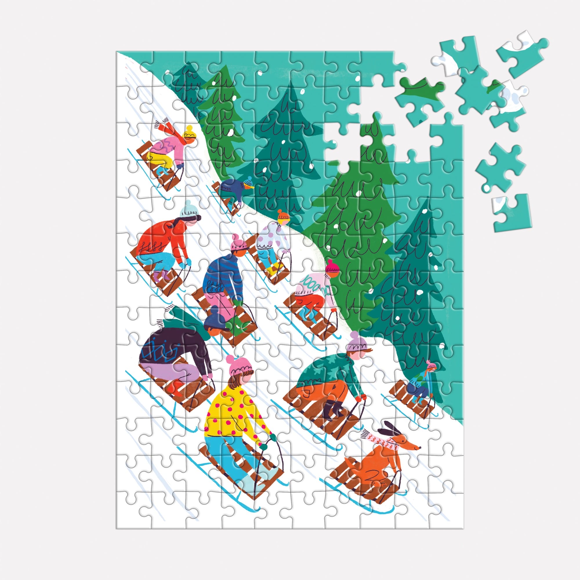 galison-winter-sledding-puzzle-anh-nger-130-teile image 4