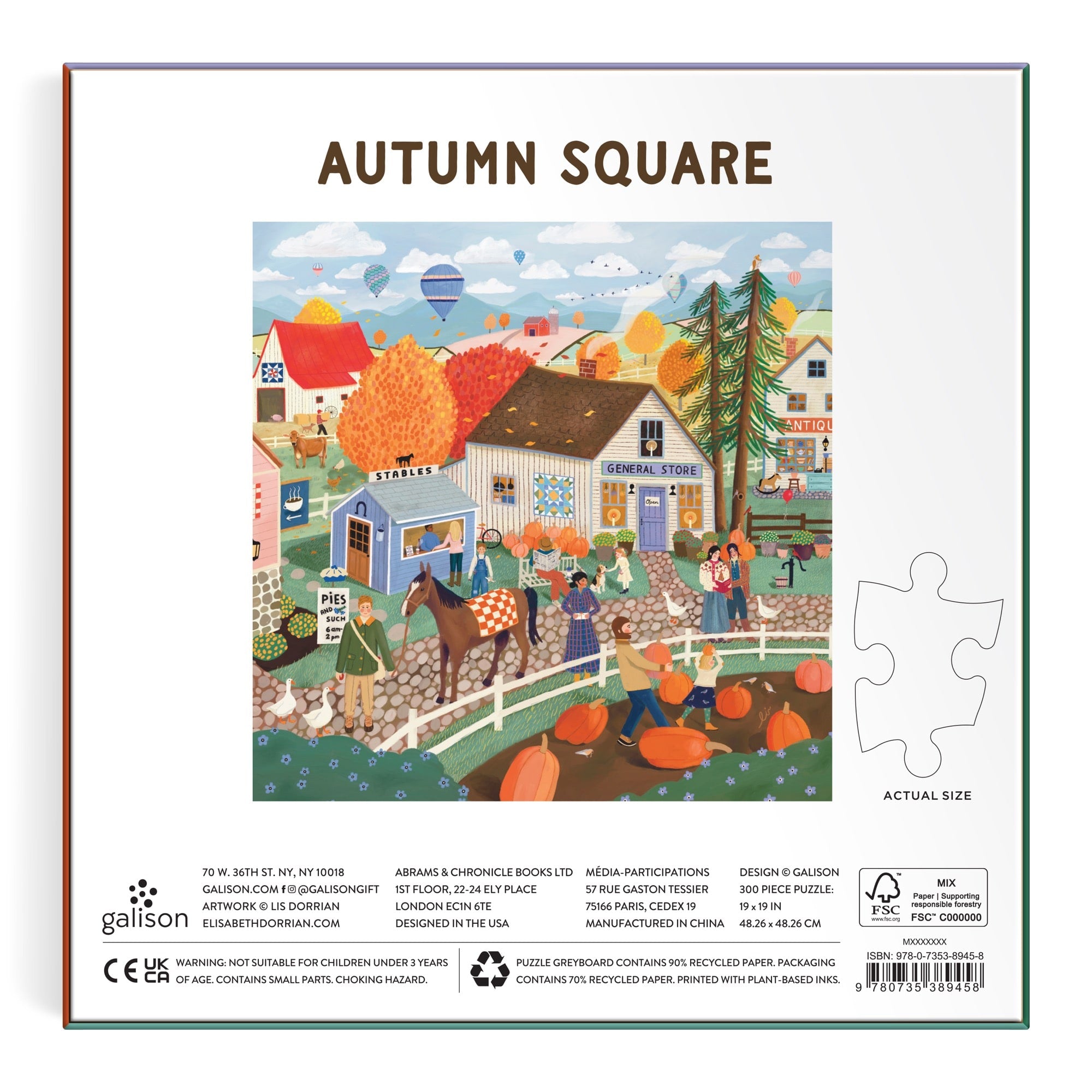 galison-autumn-square-puzzle-300-teile-herbst image 6