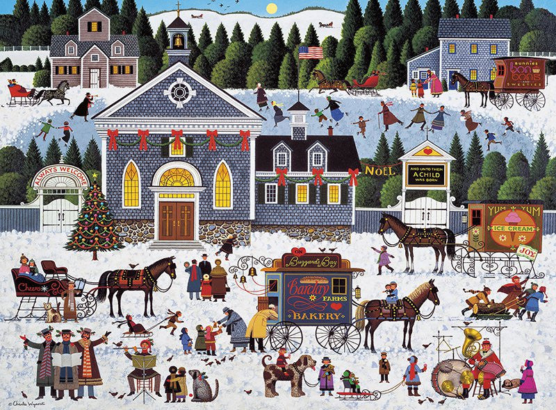 buffalo-games-charles-wysocki-churchyard-christmas-puzzle-1000-teile image 2