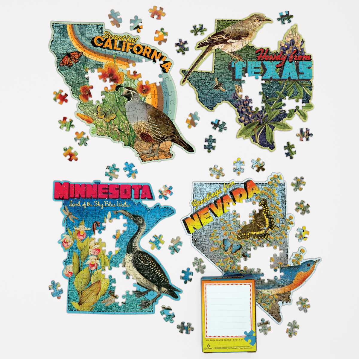 galison-wendy-gold-minnesota-mini-puzzle-100-teile-form image 5