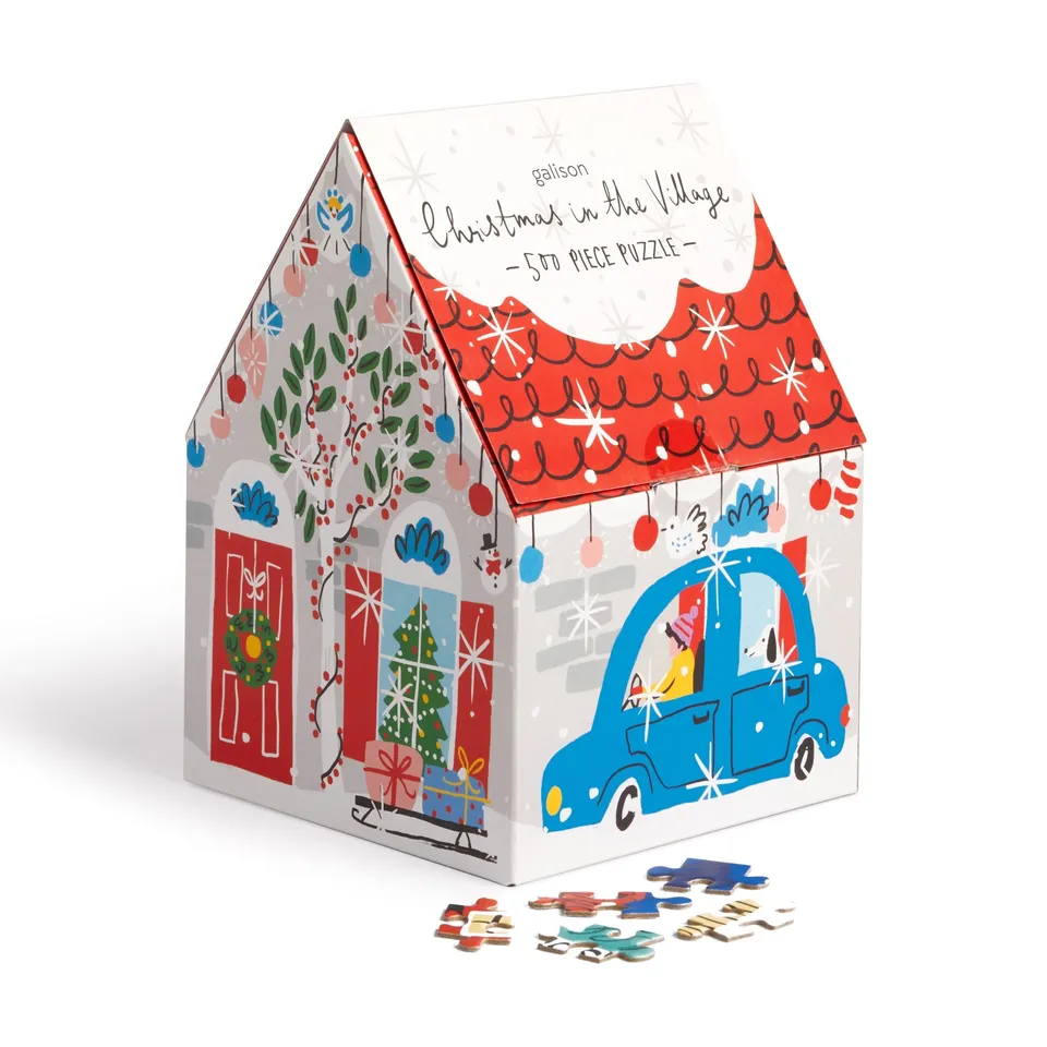 galison-christmas-in-the-village-puzzle-500-teile-haus-box image 1
