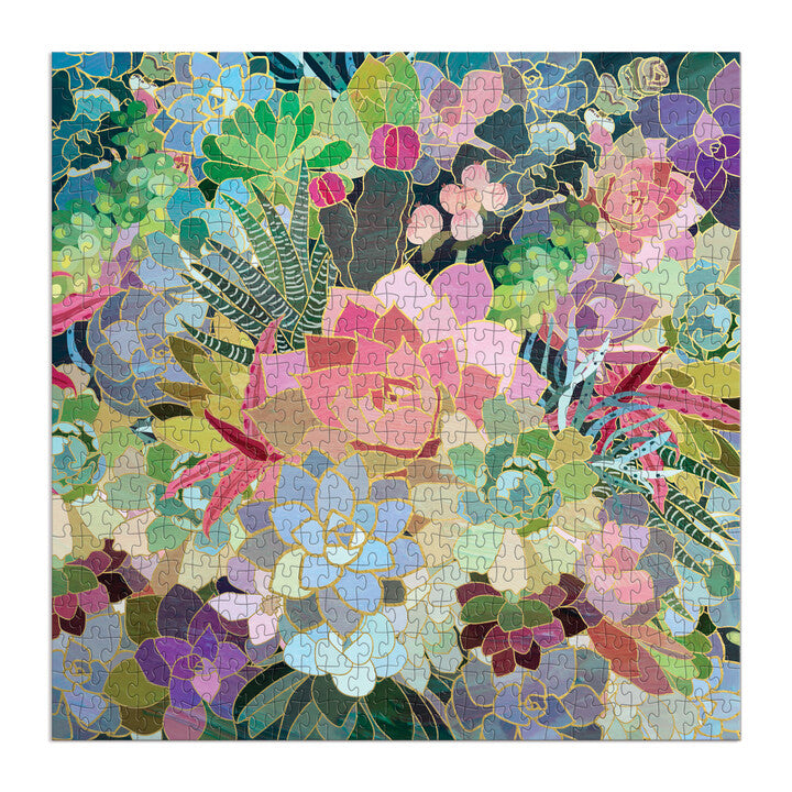 galison-succulent-mosaic-foil-puzzle-500-teile-sukkulenten image 3