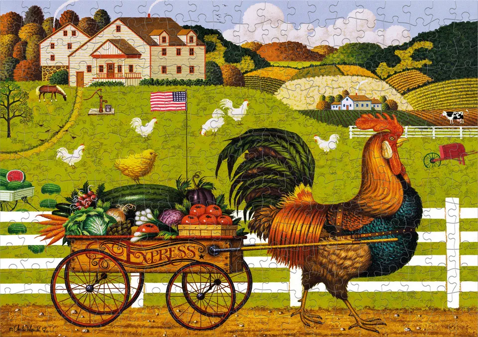 buffalo-games-rooster-express-300-teile-puzzle-bauernhof image 1