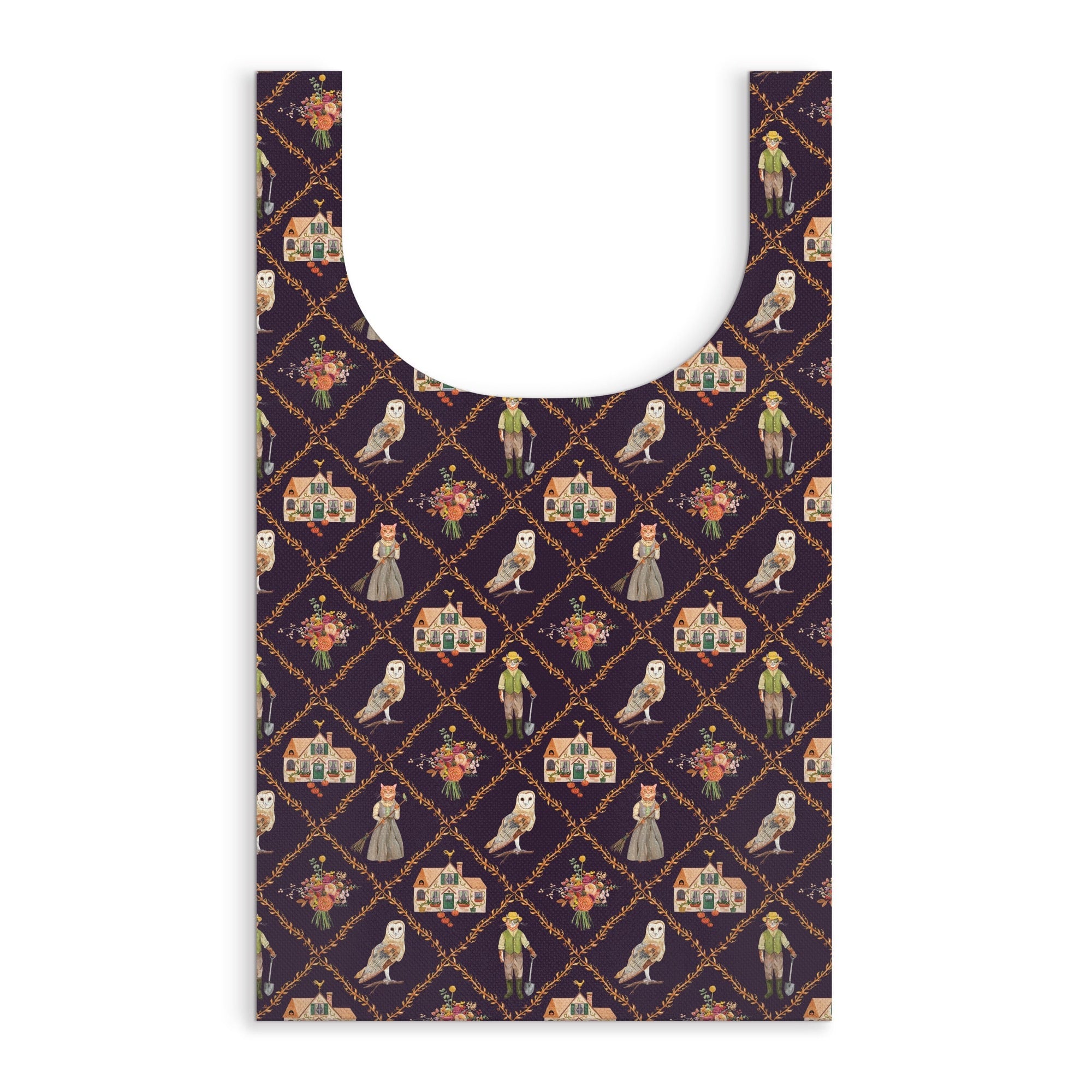 galison-cottage-cats-packable-nylon-tote-tasche-katzen-lila image 2