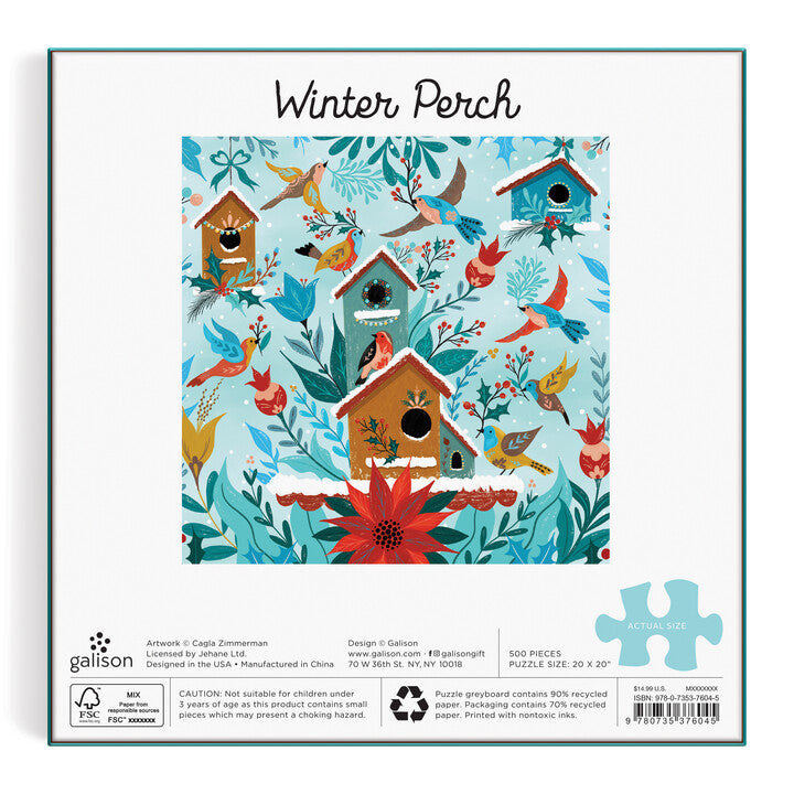 galison-winter-perch-puzzle-500-teile-winter-v-gel-quadratisch image 5