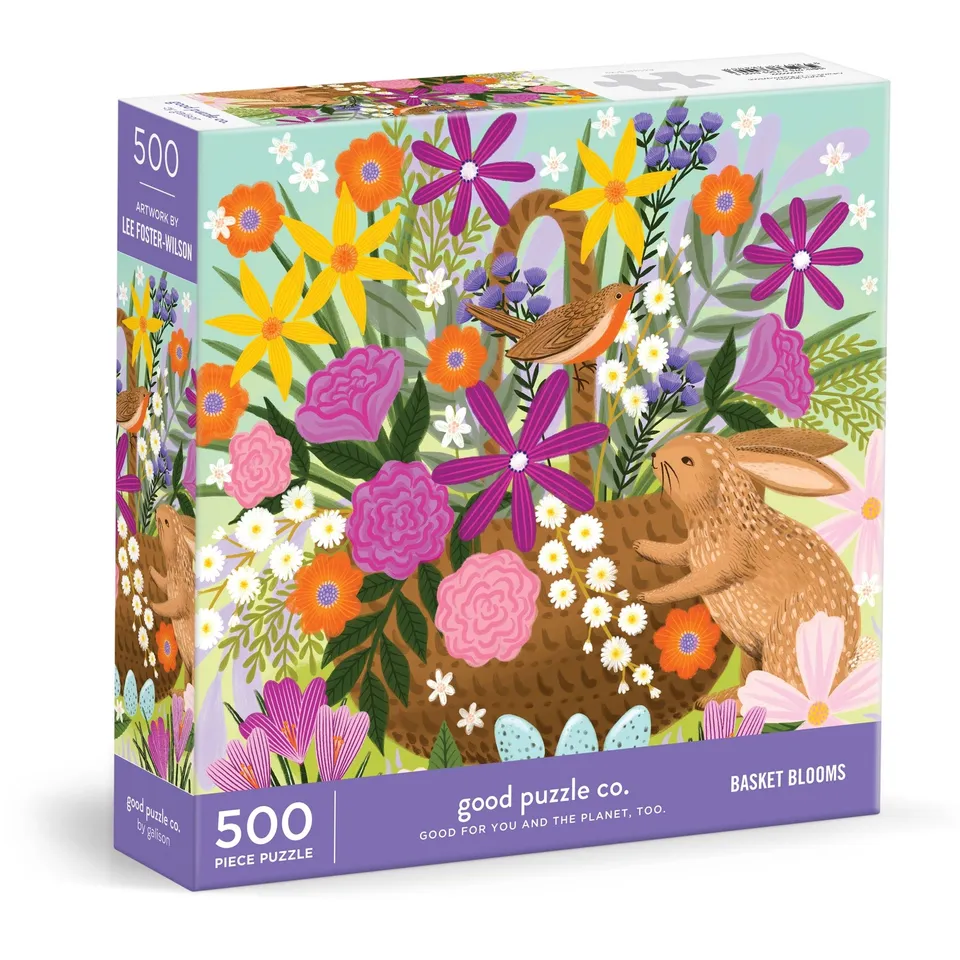 galison-good-puzzle-co-basket-blooms-500-teile-puzzle image 1