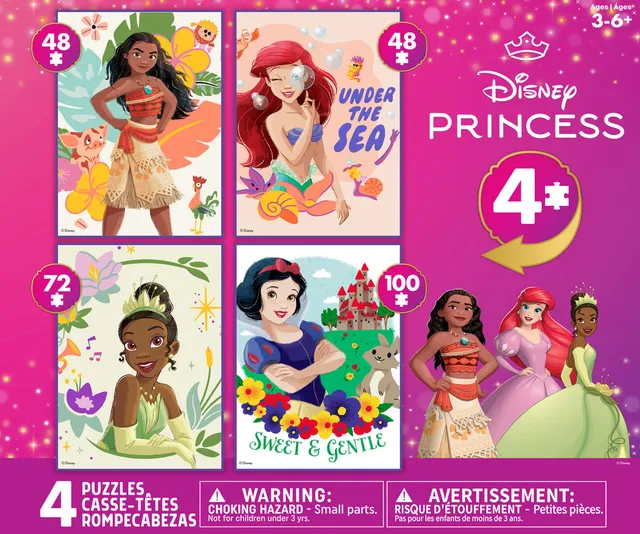 buffalo-games-disney-princess-puzzle-set-4-in-1-48-100-teile image 1