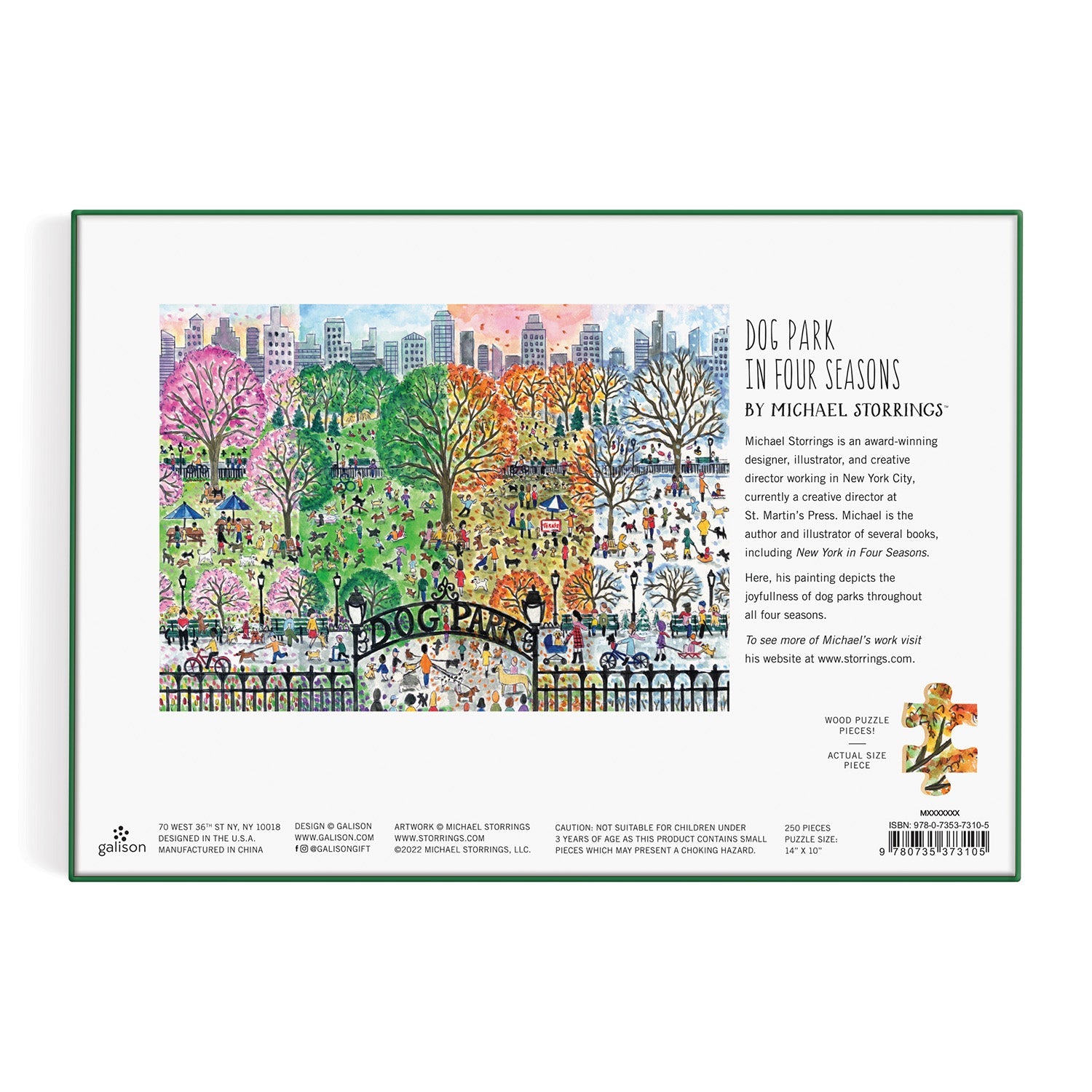 galison-dog-park-250-teile-holzpuzzle-jahreszeiten image 4