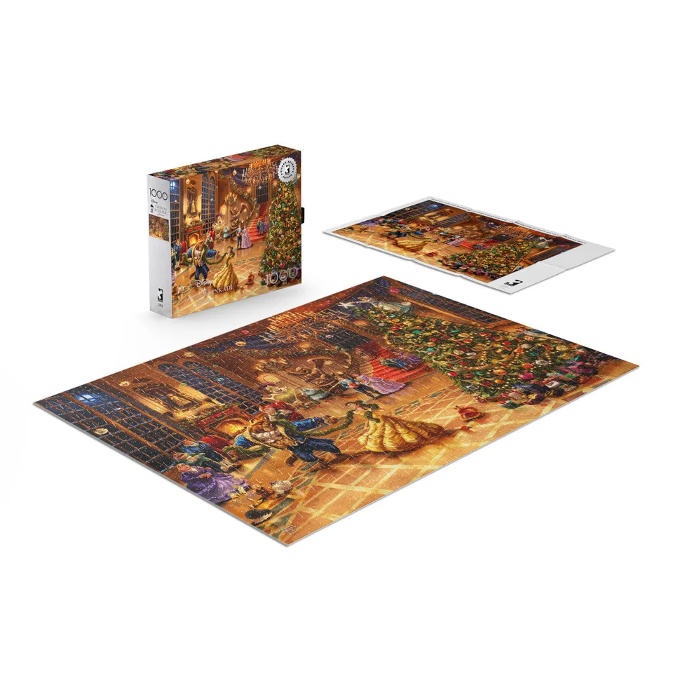 ceaco-disney-beauty-beast-christmas-1000-teile-puzzle-kinkade image 1