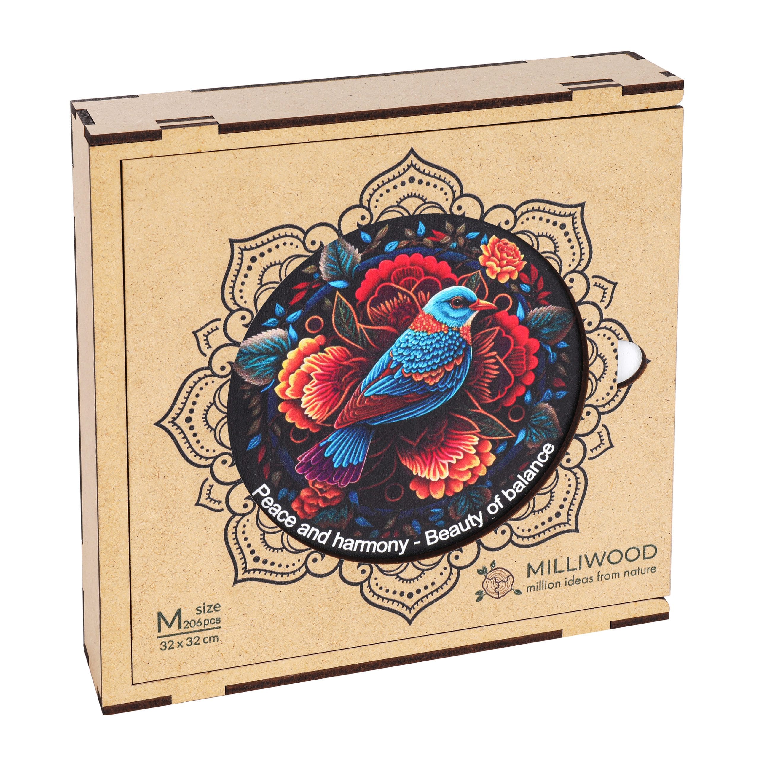 milliwood-peace-and-harmony-vogel-mandala-holzpuzzle-206-teile image 3