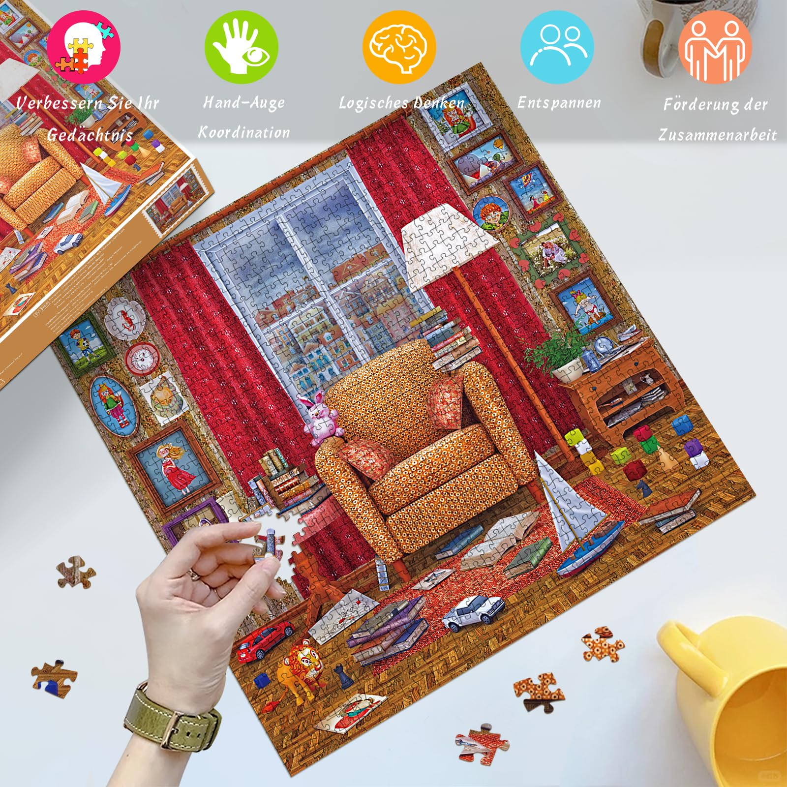 huadada-gem-tliches-zimmer-puzzle-1024-teile-50x50-cm image 3