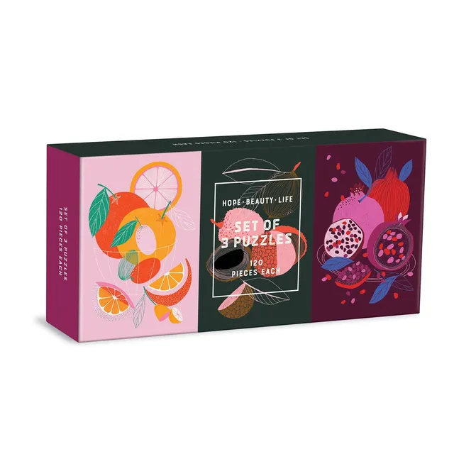 galison-hope-beauty-life-puzzle-set-3x120-teile-blumen image 1