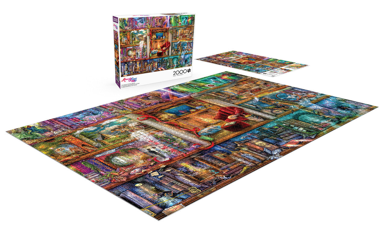 buffalo-games-aimee-stewart-grand-fiction-library-2000-puzzle image 2