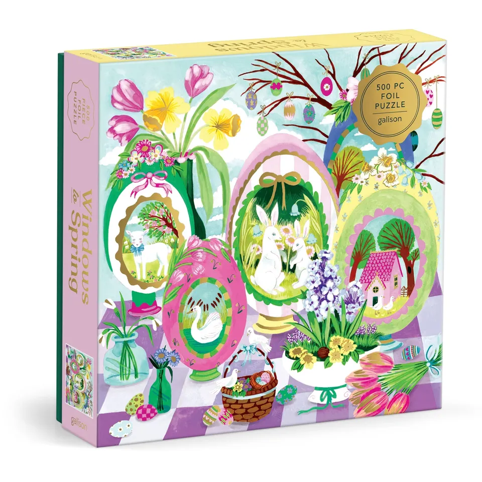galison-windows-to-spring-500-teile-puzzle-mit-folie-ostern image 1