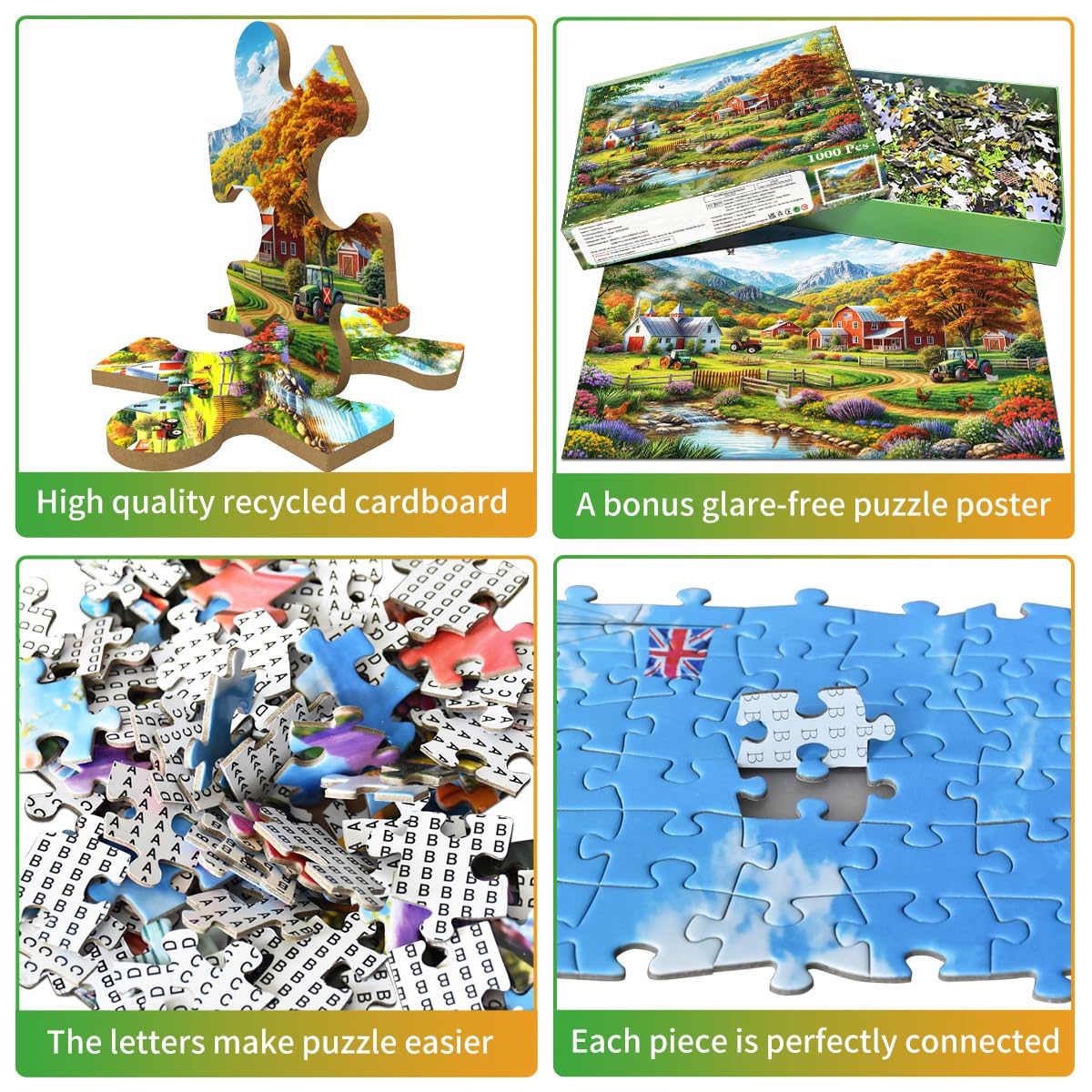 huadada-pastorale-landschaft-1000-teile-puzzle-70x50-mit-poster image 3