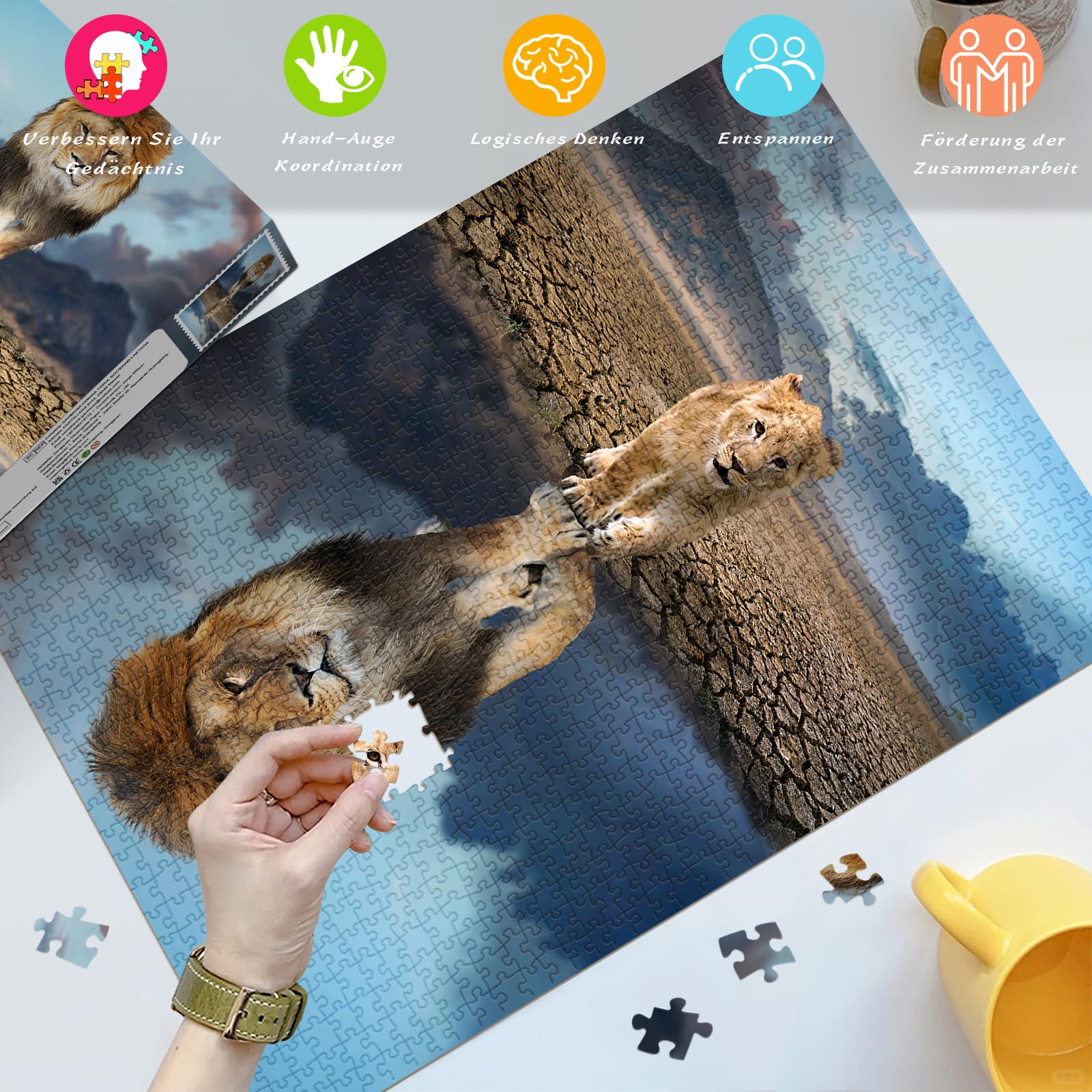 huadada-l-we-im-spiegelbild-1000-teile-puzzle-70x50-tiermotiv image 3