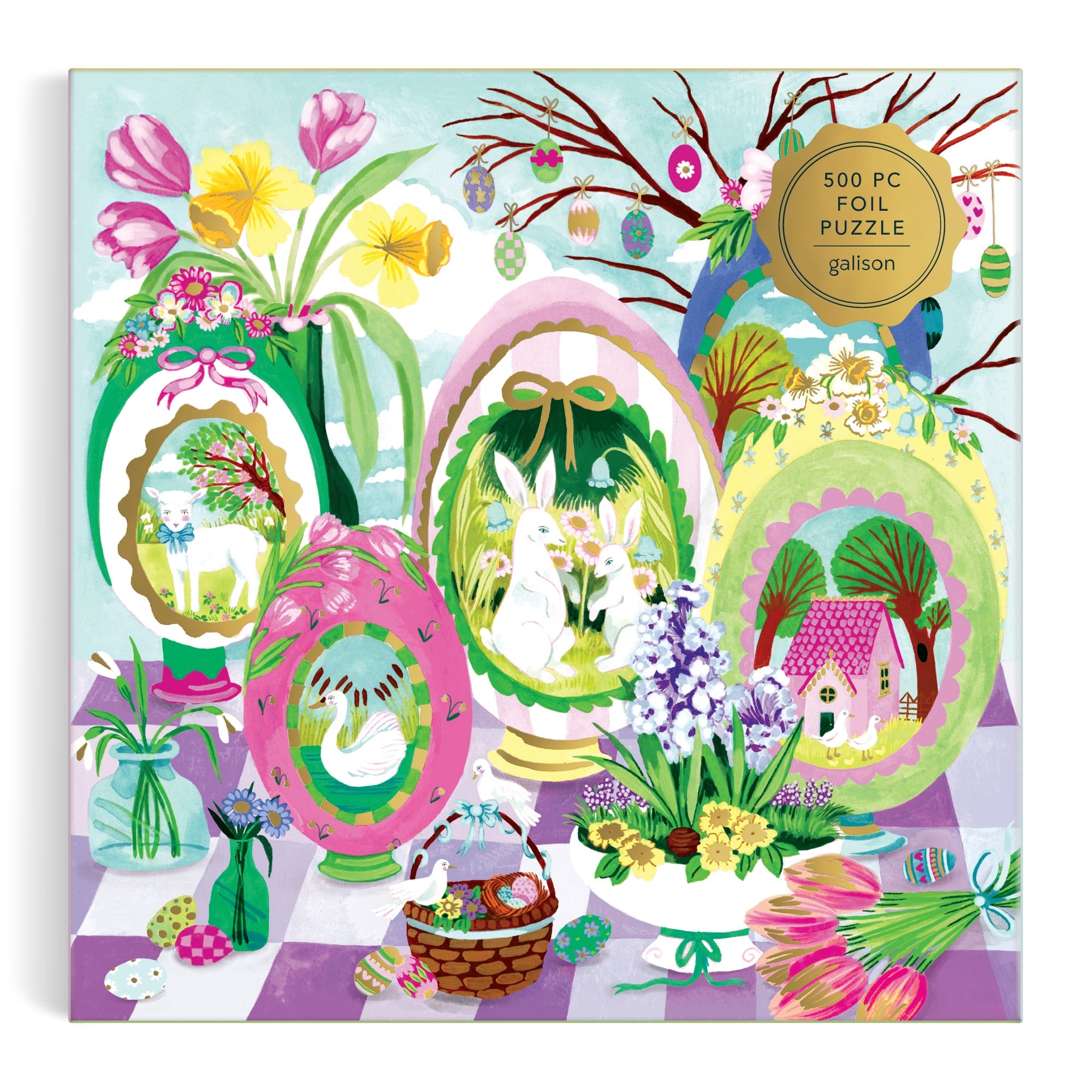 galison-windows-to-spring-500-teile-puzzle-mit-folie-ostern image 2