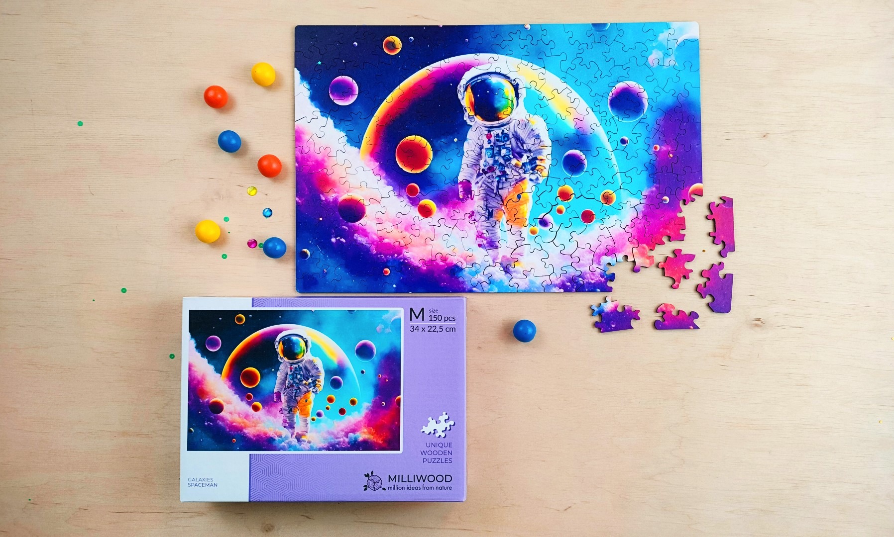 milliwood-galaxies-spaceman-holzpuzzle-150-teile-astronaut image 3