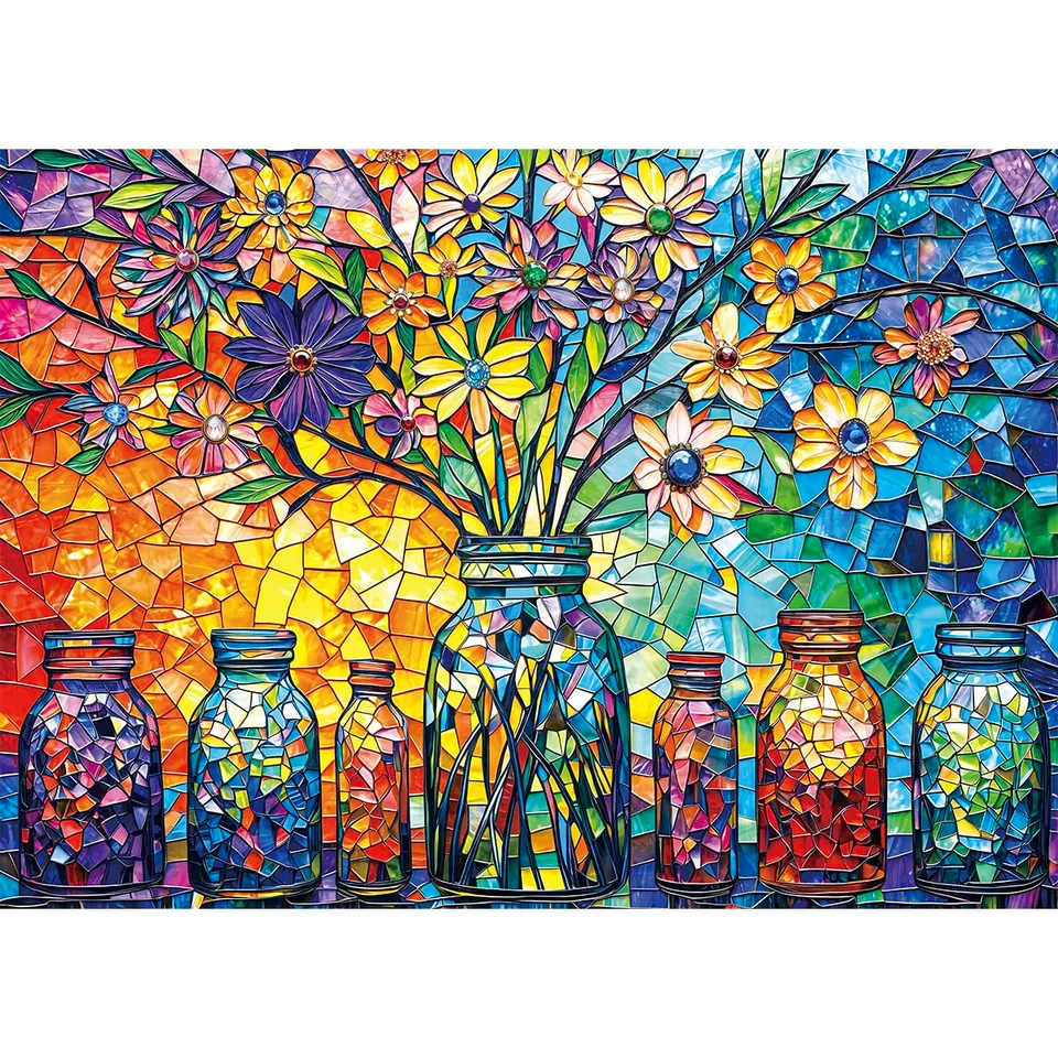 huadada-glasblume-1000-teile-puzzle-70x50-cm image 1