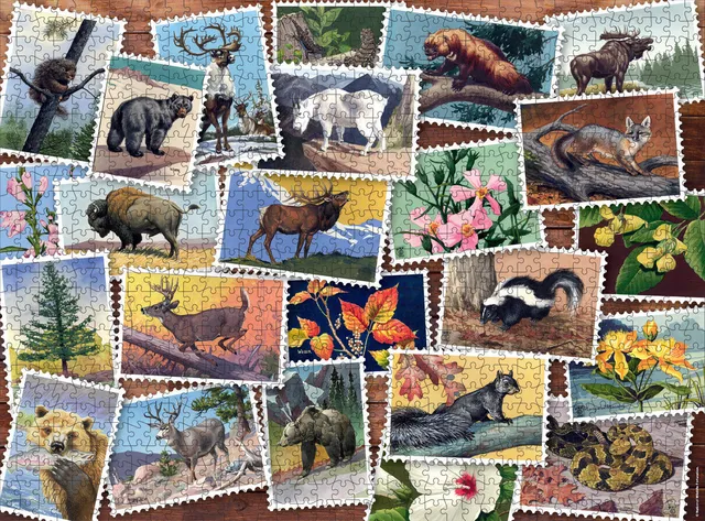 buffalo-games-national-wildlife-federation-stamps-1000-teile-puzzle-collage image 1