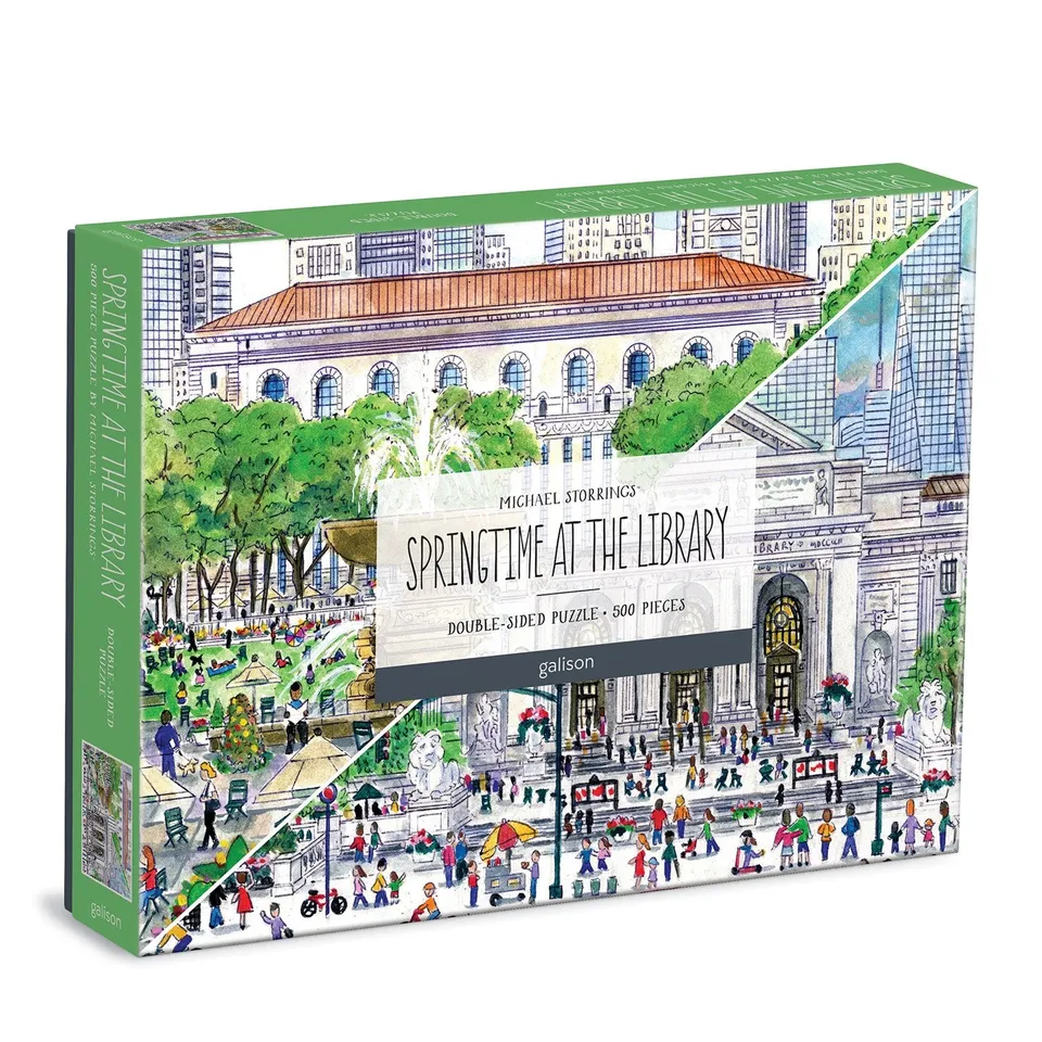 galison-storrings-springtime-library-500-teile-puzzle-beidseitig image 1