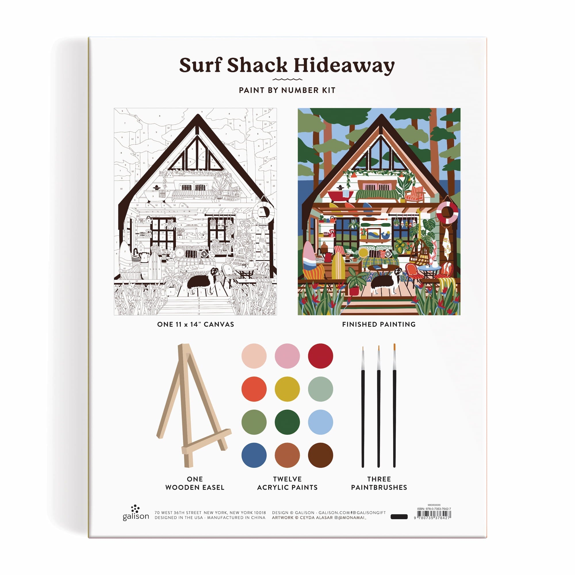 galison-surf-shack-hideaway-malen-nach-zahlen-set-11x14-strand image 6