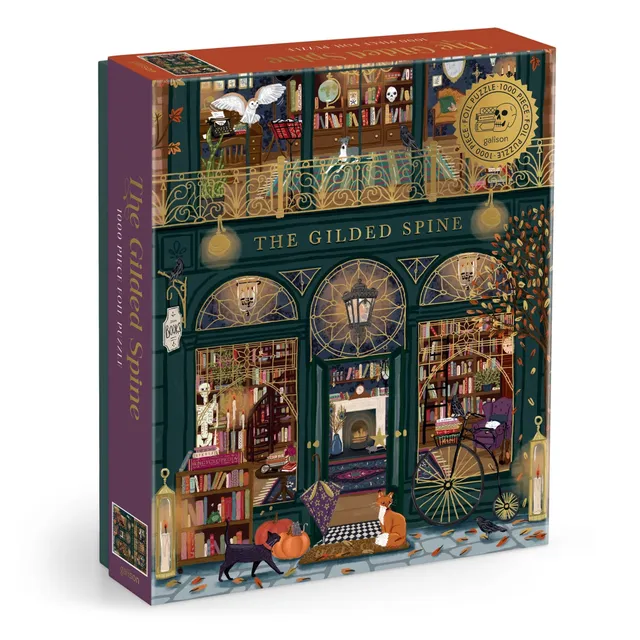 galison-the-gilded-spine-1000-teile-folien-puzzle-buch image 1