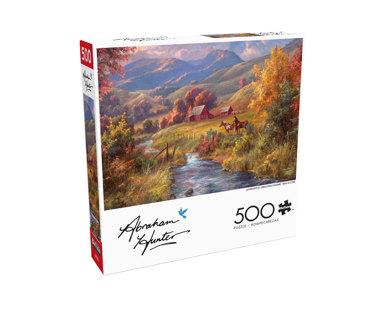 buffalo-games-autumn-ripples-puzzle-500-teile-pferde-herbst image 4