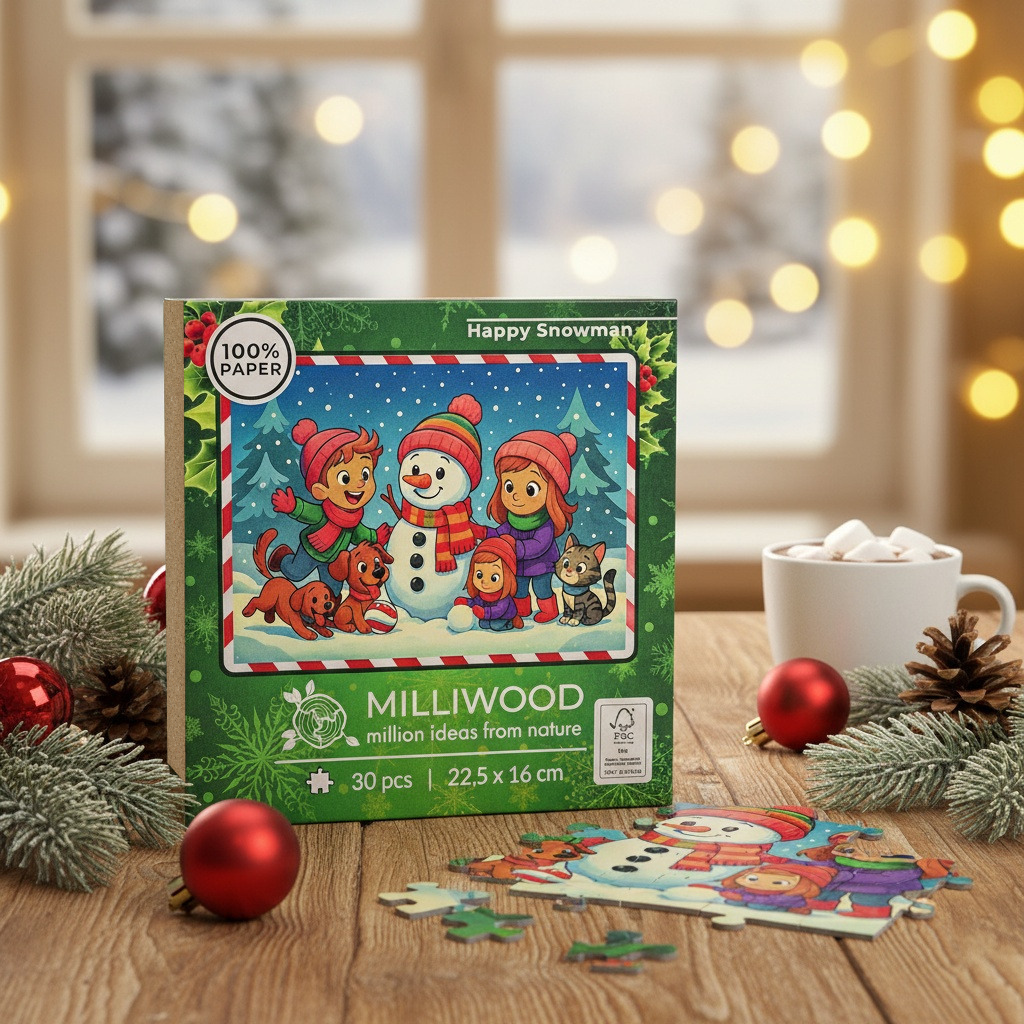 milliwood-happy-snowman-puzzle-30-teile-weihnachten-fsc image 2