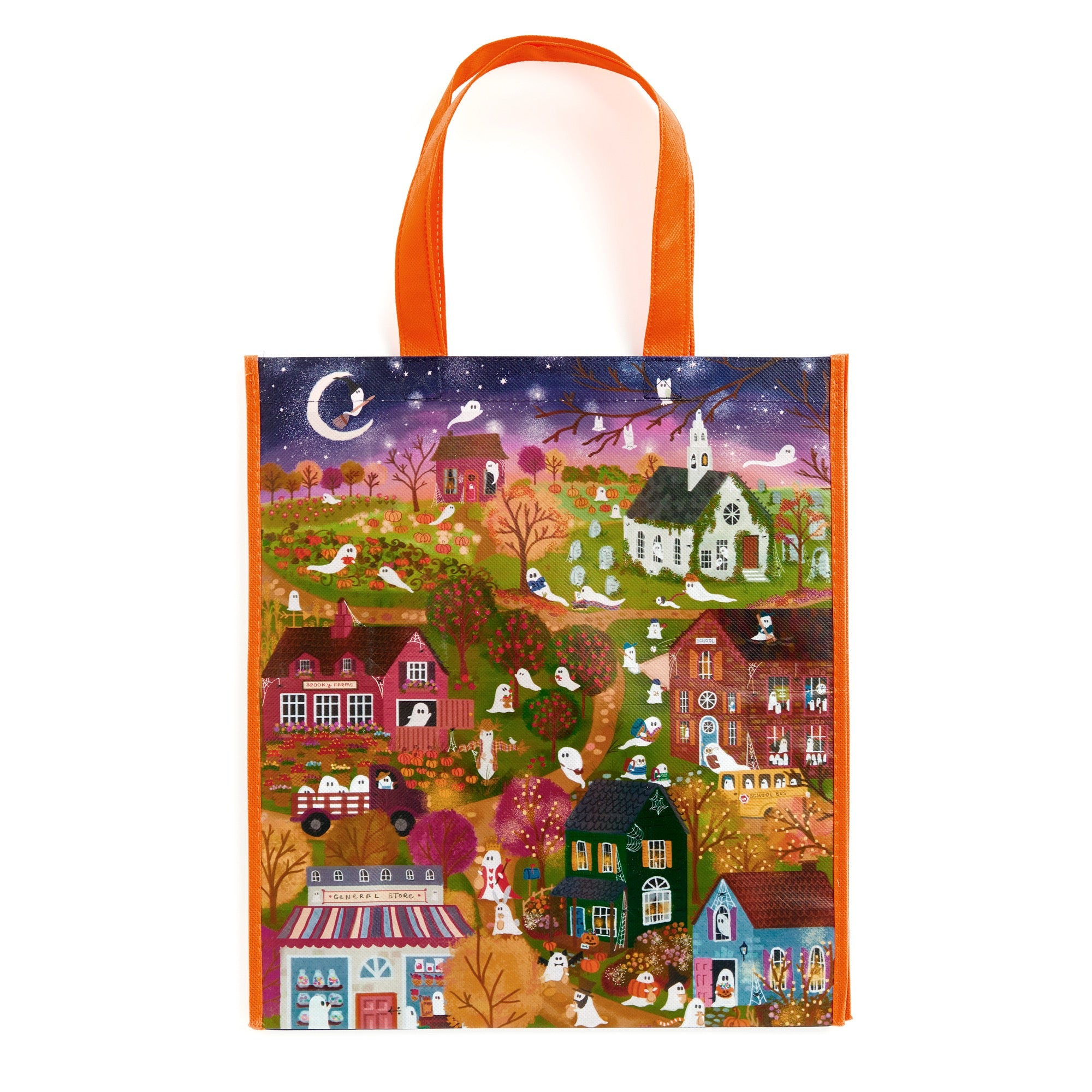 galison-joy-laforme-spooky-village-einkaufstasche-halloween image 1