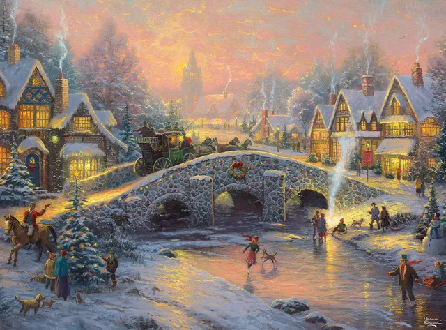ceaco-kinkade-spirit-of-christmas-puzzle-1000-teile image 1