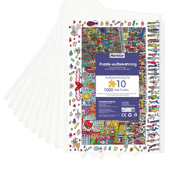 nariolar-puzzle-aufbewahrung-10-taschen-1000-teile-transparent image 1