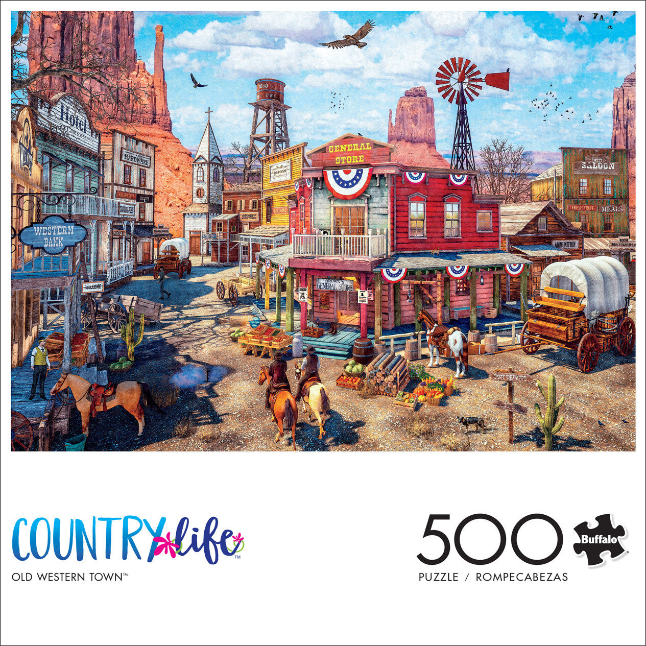 buffalo-games-jigsaw-puzzles-old-western-town-500-teile-puzzle image 2