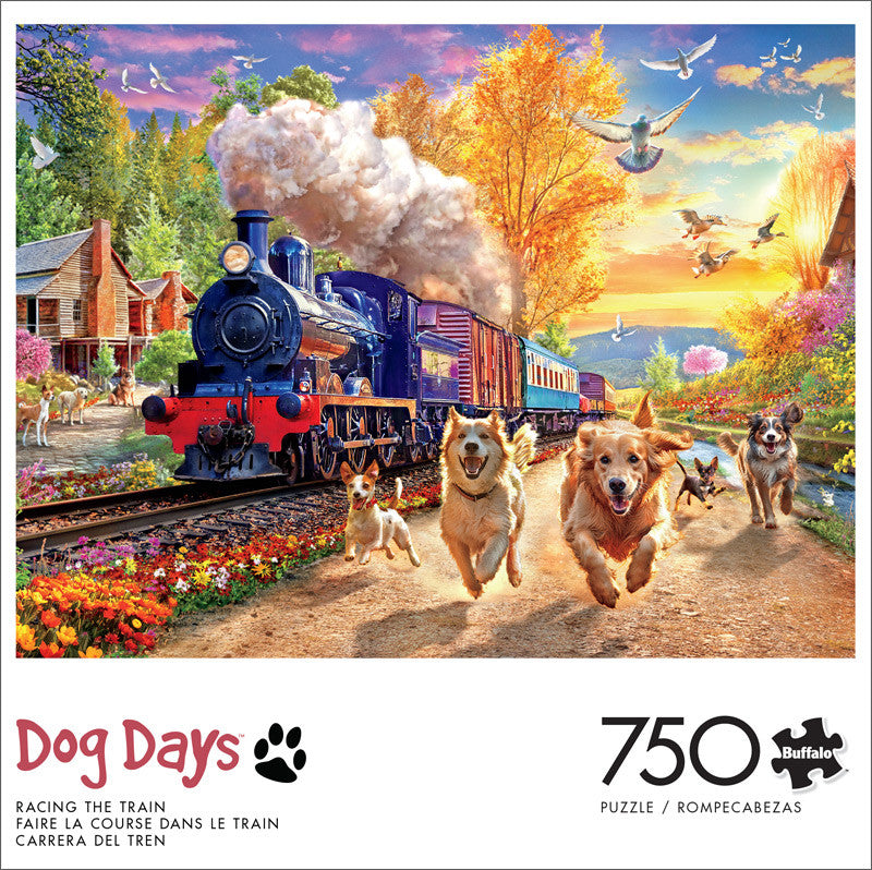 buffalo-games-dog-days-racing-train-puzzle-750-teile-hunde image 2
