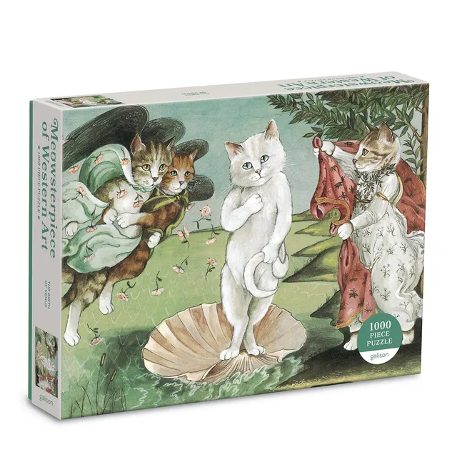 galison-birth-of-venus-meowsterpiece-puzzle-1000-teile-katzen image 1