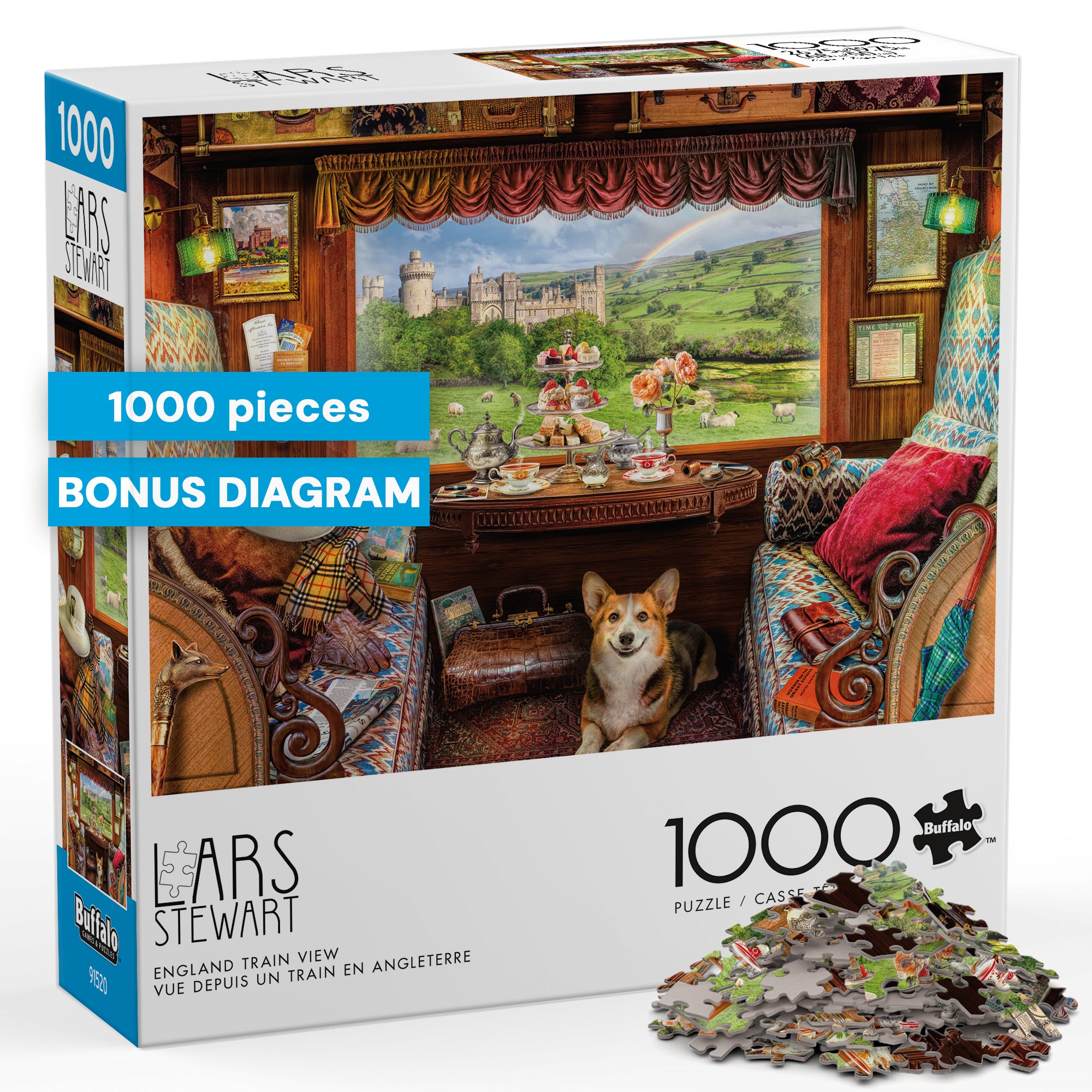 buffalo-games-lars-stewart-england-train-view-puzzle-1000-teile image 1