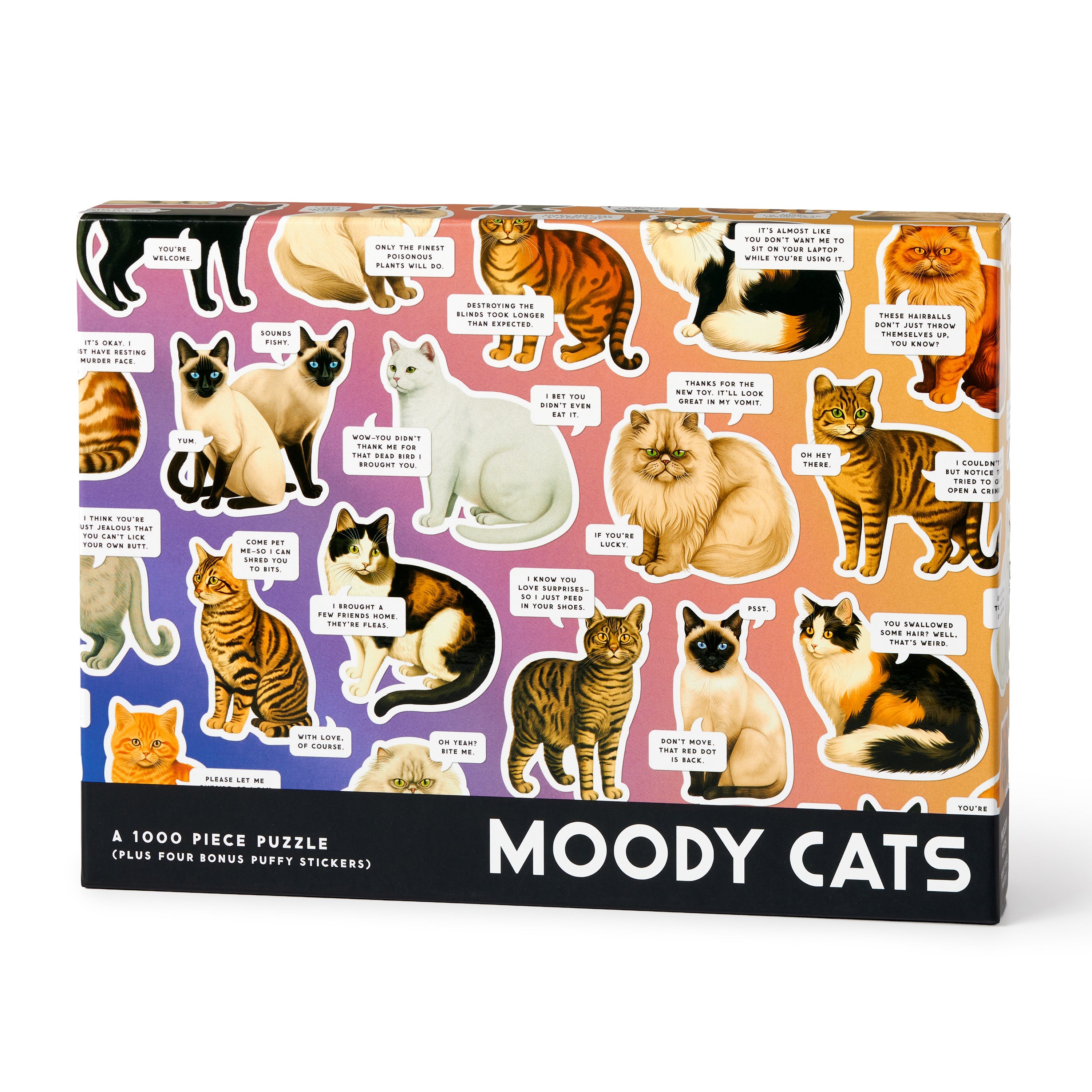 galison-moody-cats-puzzle-1000-teile-katzen-spot-uv image 1