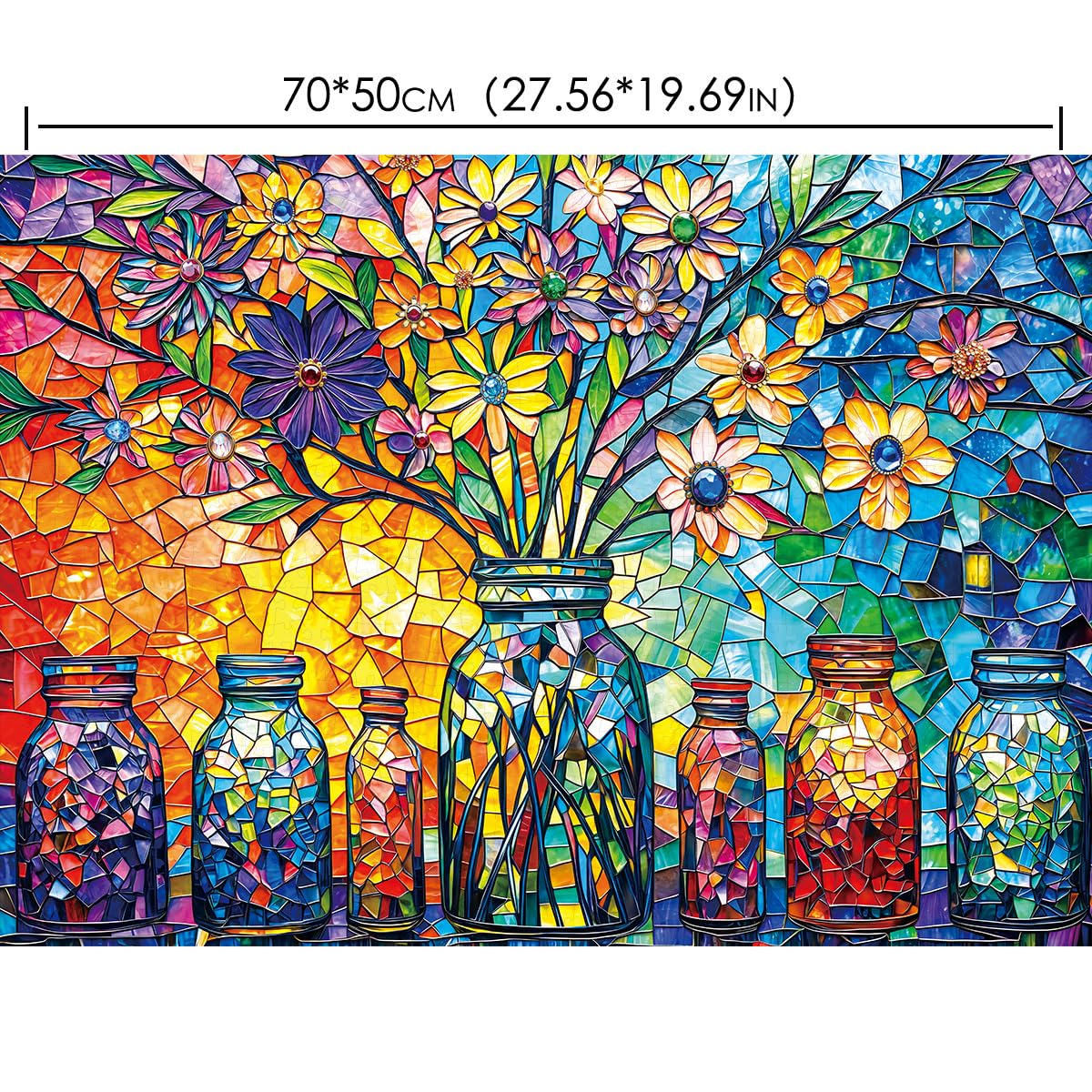 huadada-glasblume-1000-teile-puzzle-70x50-cm image 6