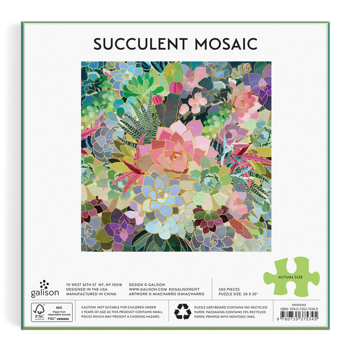 galison-succulent-mosaic-foil-puzzle-500-teile-sukkulenten image 5