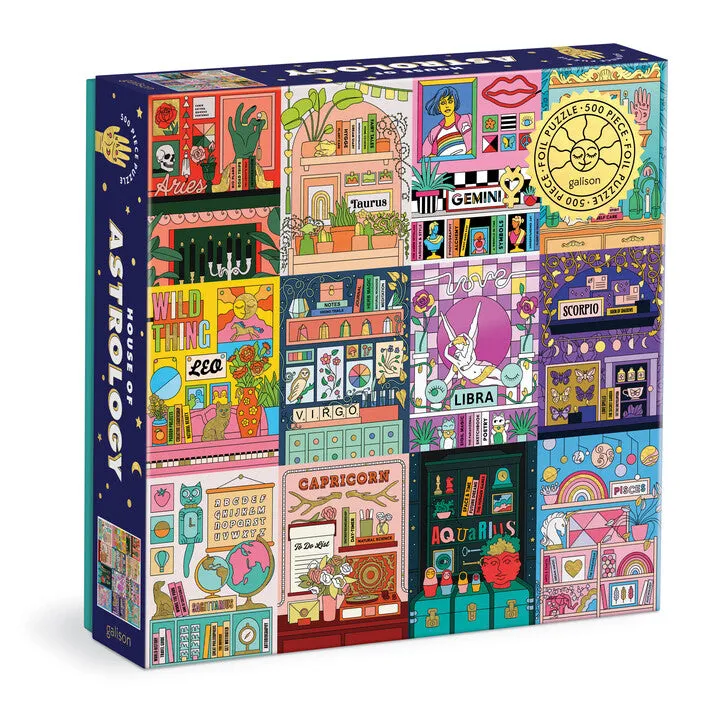 galison-house-of-astrology-500-teile-puzzle-goldfolie image 1