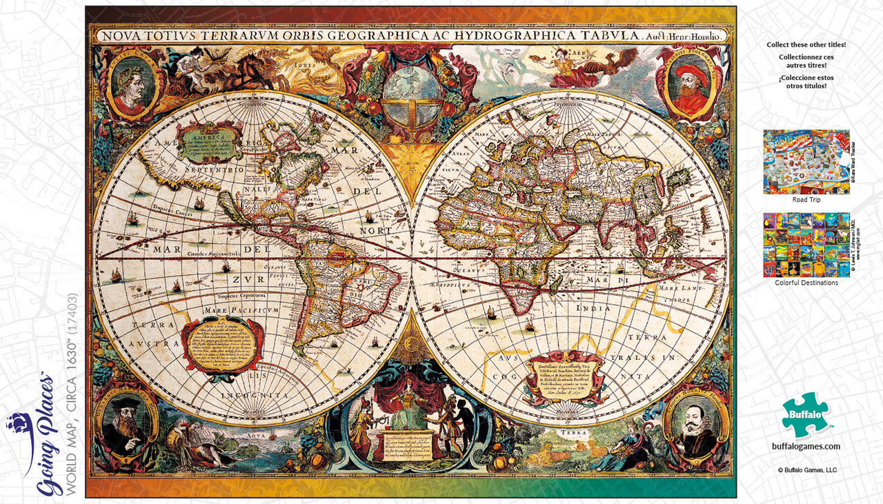 buffalo-games-going-places-world-map-circa-1630-puzzle-750-teile-antikkarte image 4