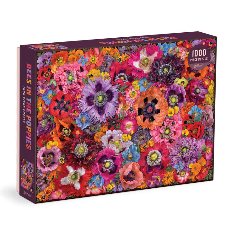 galison-troy-litten-bees-in-the-poppies-puzzle-1000-teile-blumen image 1