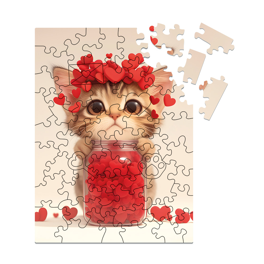 milliwood-celebrating-kitty-holzpuzzle-50-teile-katze image 1