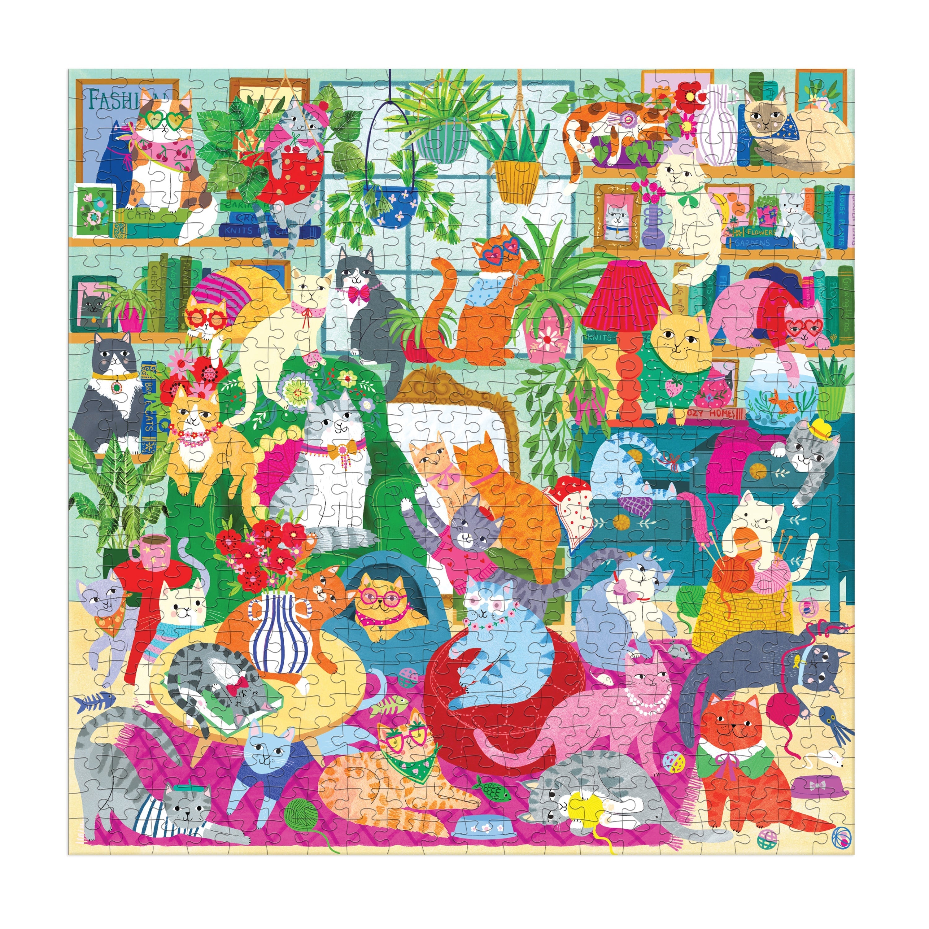 galison-caturday-500-teile-katzen-puzzle-familie-ab-7 image 3