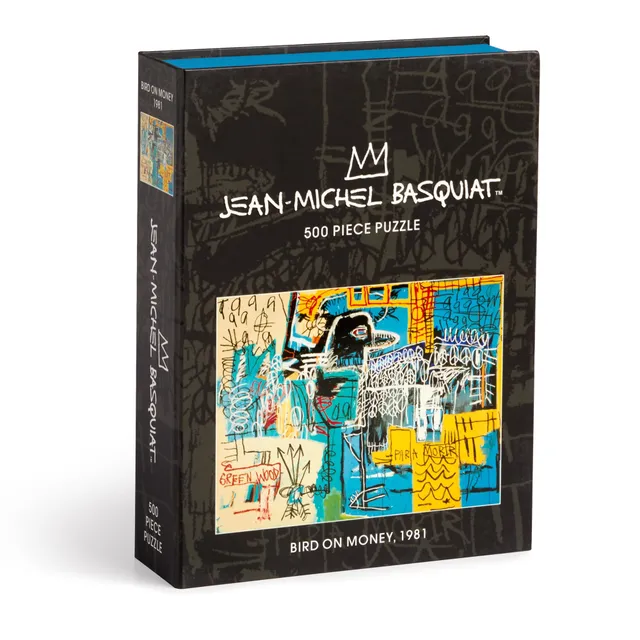 galison-basquiat-bird-on-money-puzzle-500-teile-buchbox image 1