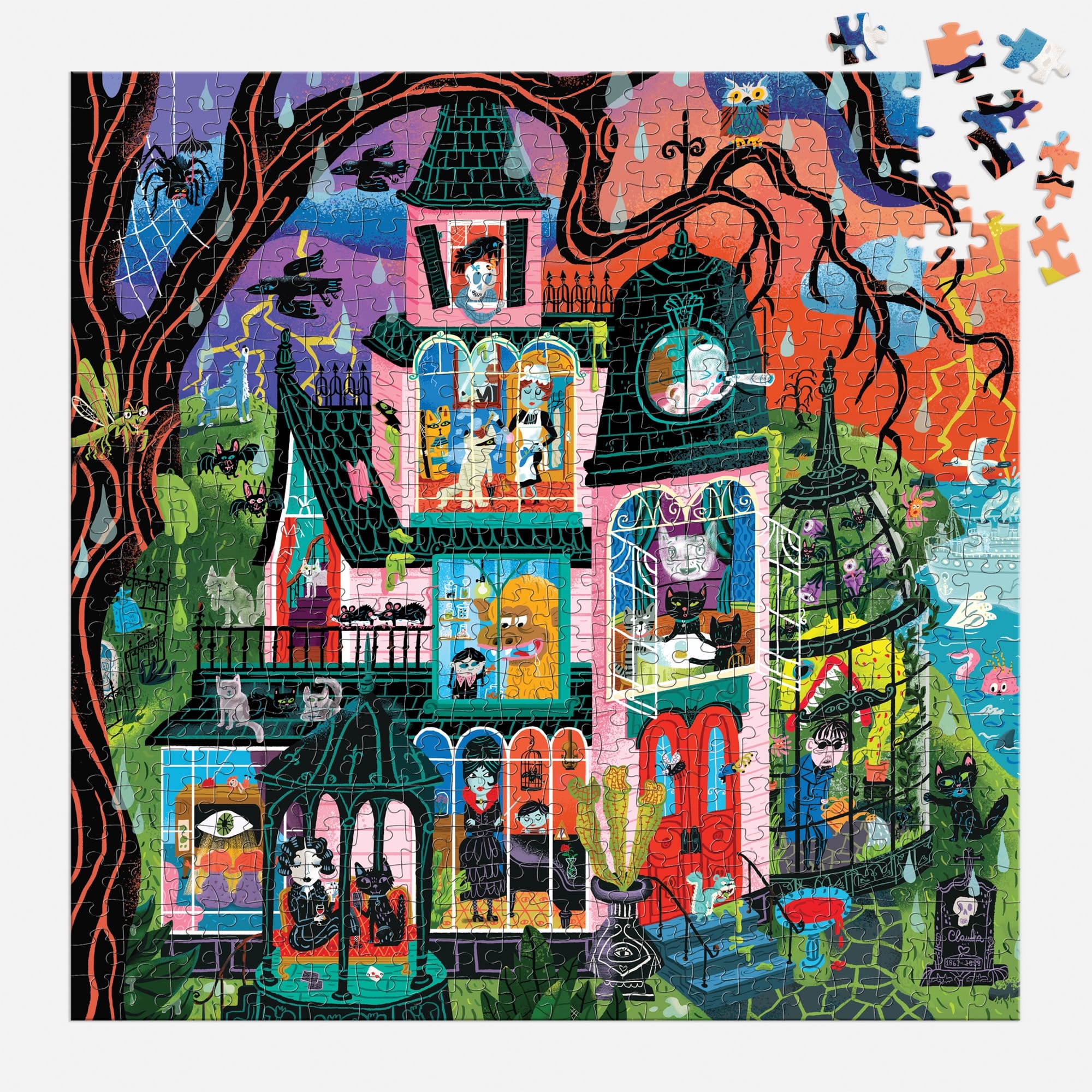 mudpuppy-monster-mansion-familienpuzzle-500-teile-halloween image 4