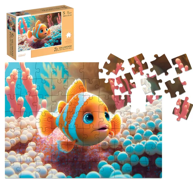 milliwood-yippie-cutie-clownfisch-holzpuzzle-70-teile image 1