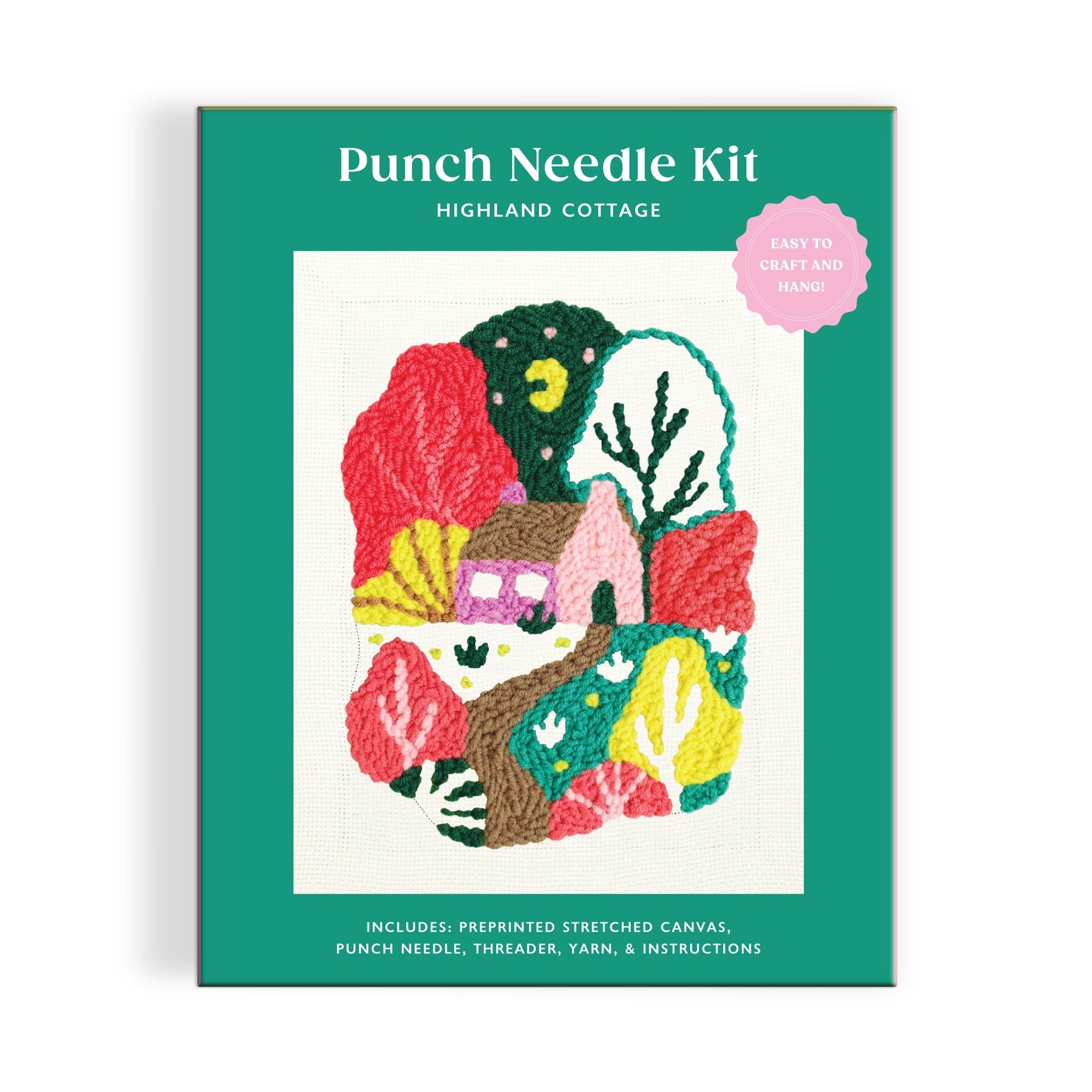 galison-highland-cottage-punch-needle-kit-stickset-wolle image 2